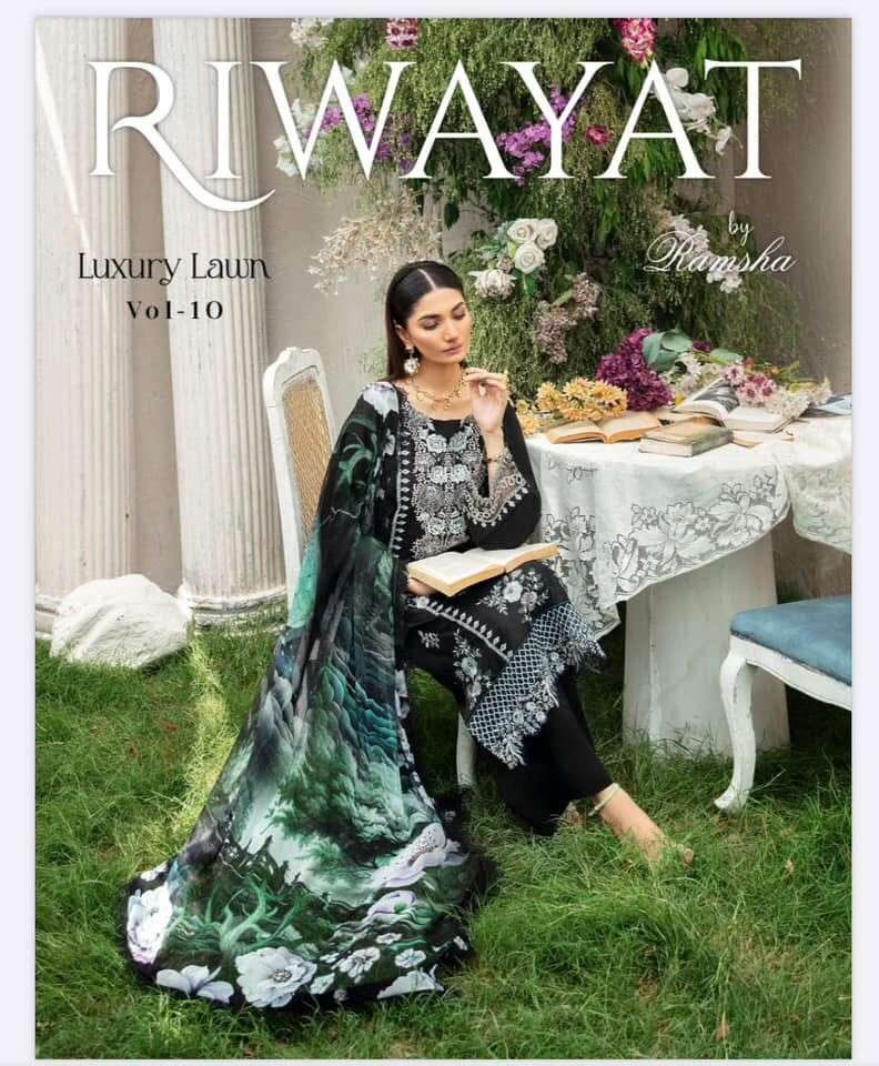 RIWAYAT LUXURY LAWN VOL 10 BY RAMSHA